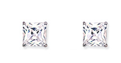 5mm Square 925 Sterling Silver Stud Earrings (Pack of 5)