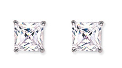 7mm Square 925 Sterling Silver Stud Earrings (Pack of 5)