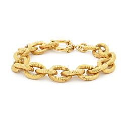Stainless Stel Twist Belcher Bracelet - 14K GP