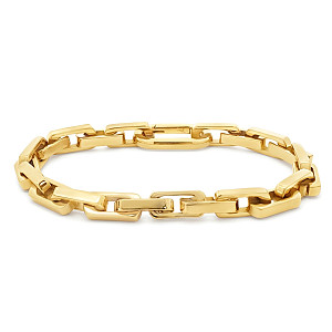 Stainless Steel Bar Link Bracelet - 14K GP