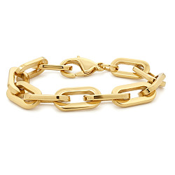 Stainless Steel Chunky Paperlink Bracelet - 14K GP