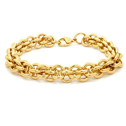 Stainless Steel Multi Round Belcher Link Bracelet - 14K GP