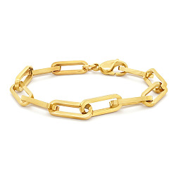 Stainless Steel Paper Link Bracelet - 14K GP
