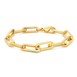 Stainless Steel Paper Link Bracelet - 14K GP
