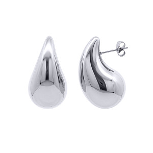 Stainless Steel Chunky Dome Huggie Earrings