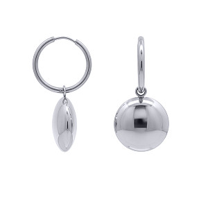 Stainless Steel Chunky Heart Shaped Hoop Drop Earrings
