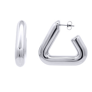 Stainless Steel Chunky Triangle Open Hoop Earrings