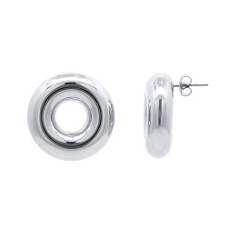 Stainless Steel Chunky Open Circle Stud Earrings