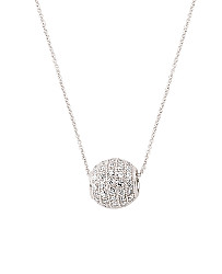 925 Sterling Silver CZ Micro Pave Ball Pendant On A 925 Sterling Silver Trace Chain